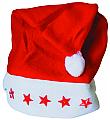 Weihnachtsmann-Mütze mit 5 LED-Blink-Sternen