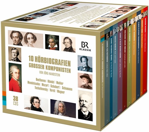 10 Hörbiografien großer Komponisten von Jörg Handstein - 38 Audio-CD Box